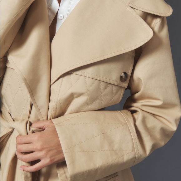Farm Rio Pockets Over Nude Trench Coat - Picture 11 of 11